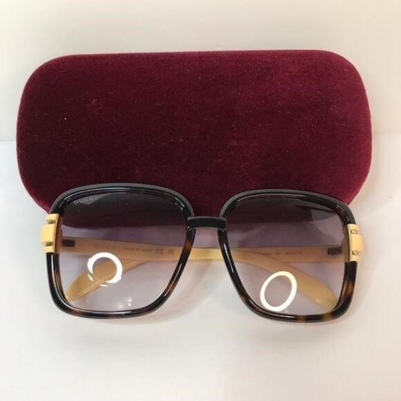 Gucci Tortoise and Yellow Sunglasses main image 12